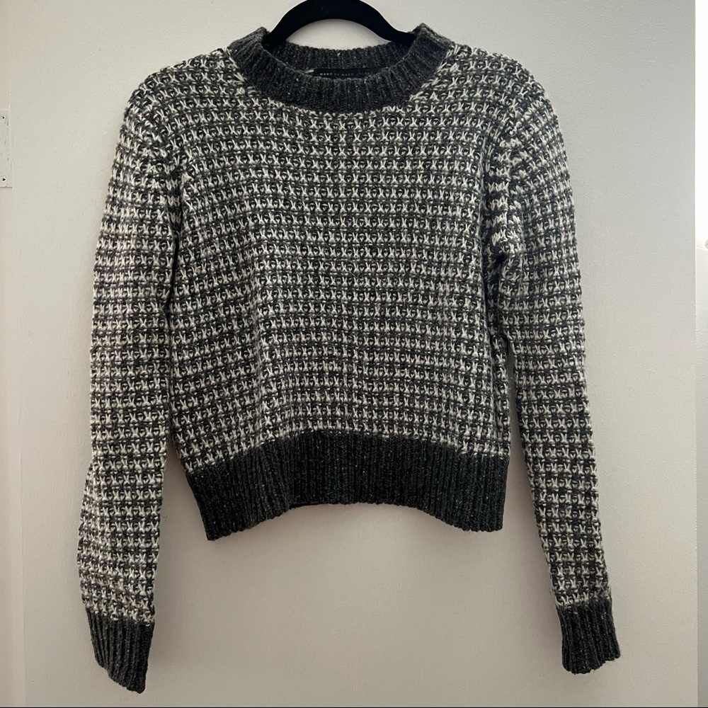 Marc by Marc Jacobs Grey/White Cropped Sweater